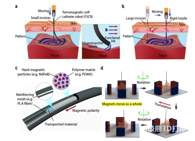 华中科技大学臧剑锋教授《自然·通讯》：磁场驱动3D打印，实现微创原位打印！